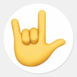 I Love You Hand Sign – 絵文字 ラウンドシール
