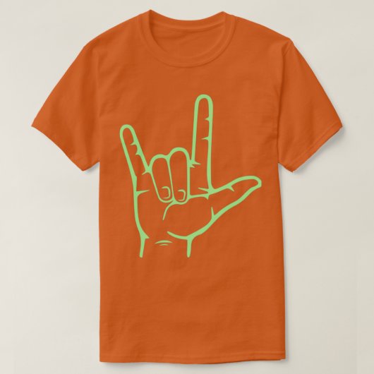 I Love You Hand Sign American Sign Language 9 Tシャツ (デザイン正面)