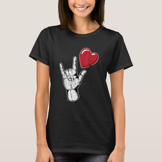I Love You Hand Sign Valentines Day Language_1 Tシャツ (正面)