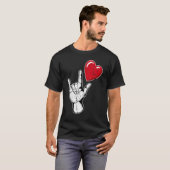 I Love You Hand Sign Valentines Day Shirt Language Tシャツ (正面フル)