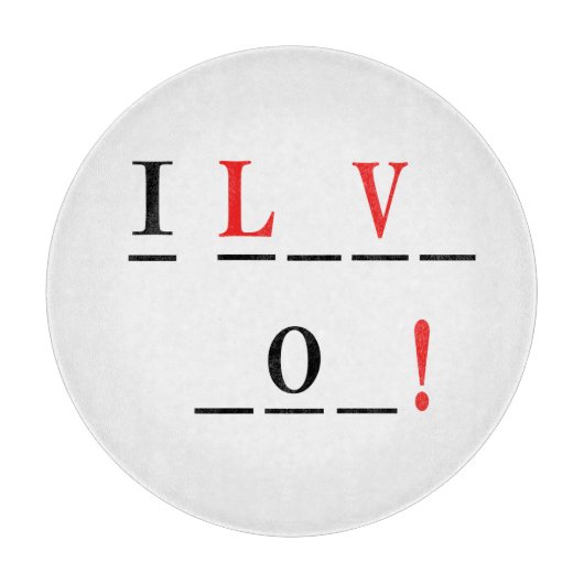 I Love You-Hangmanスタイルby Shirley Taylor カッティングボード (正面)