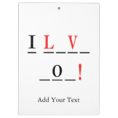 I Love You-Hangmanスタイルby Shirley Taylor クリップボード (裏面)