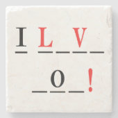 I Love You-Hangmanスタイルby Shirley Taylor ストーンコースター (正面)