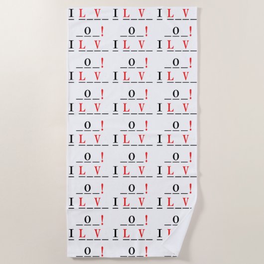 I Love You-Hangmanスタイルby Shirley Taylor ビーチタオル (正面)