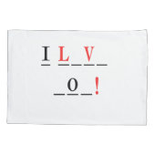 I Love You-Hangmanスタイルby Shirley Taylor 枕カバー (裏面-左)