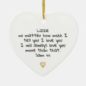 I Love You Heart セラミックオーナメント (正面)