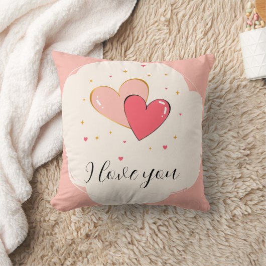 “I Love You” Heart design クッション (ブランケット)