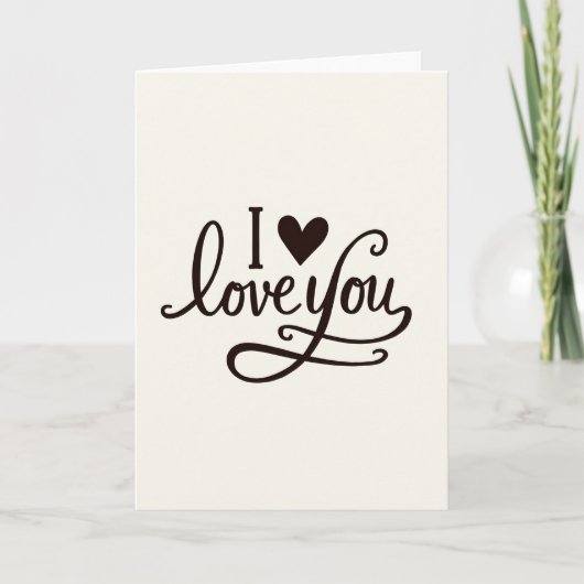 I Love You Heart Simple Card カード (正面)