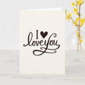 I Love You Heart Simple Card カード (黄色い花)