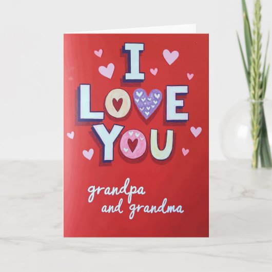 I Love You Heartfelt Grandpa Card カード (正面)