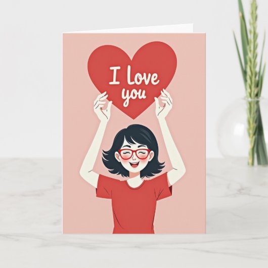 I Love You Heartfelt Joy Card カード (正面)