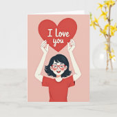 I Love You Heartfelt Joy Card カード (黄色い花)