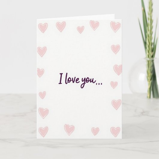 I Love You Hearts Handmade Card カード (正面)