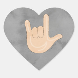 I Love You (ILY) ASLステッカー ハートシール
