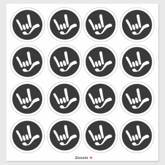 "I Love You" ILY in ASL シール (シート)