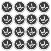 "I Love You" ILY in ASL シール (正面)