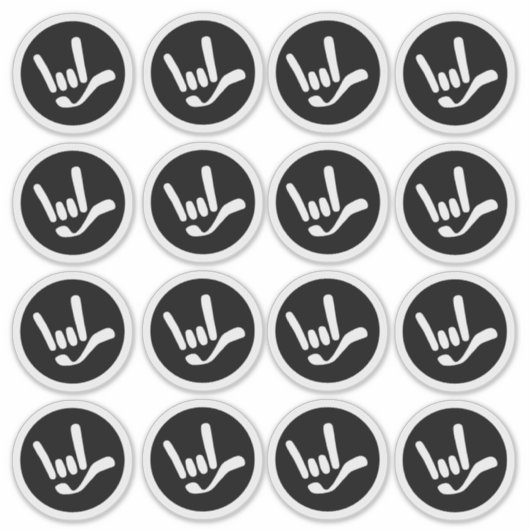 "I Love You" ILY in ASL シール (正面)