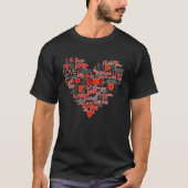 I love you in multiple languages Valentine's Day Tシャツ (正面)