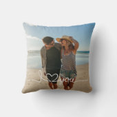 I Love You in White Script with Heart Custom クッション (裏面)