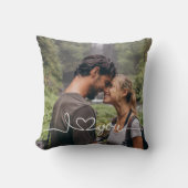 I Love You in White Script with Heart Custom クッション (正面)