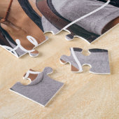 I Love You in White Script with Heart Custom ジグソーパズル (側面)