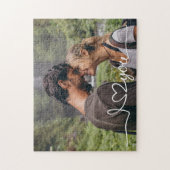 I Love You in White Script with Heart Custom ジグソーパズル (縦)