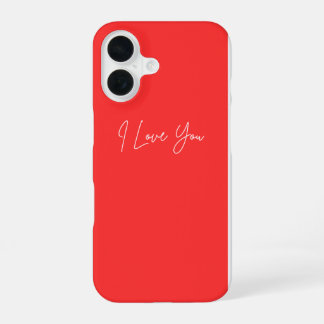 I Love You iPhone 16 ポーチ – かわいいロマンティックケース 16ケース