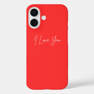 I Love You iPhone 16 ポーチ – かわいいロマンティックケース 16ケース