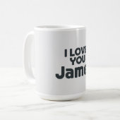 I Love You James コーヒーマグカップ (正面左)