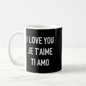 I Love You Je Taime Ti Amo多言語引用文 コーヒーマグカップ (左)