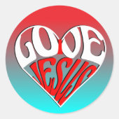 I love you Jesus pixel art ラウンドシール (正面)