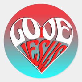 I love you Jesus pixel art ラウンドシール