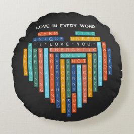 I Love You - Love Word Quest -ハートパズル ラウンドクッション