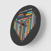 I Love You - Love Word Quest -ハートパズル ラウンド壁時計 (傾斜)