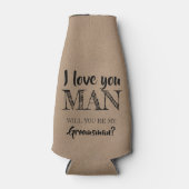 I Love You Man - おもしろい Groomsman Proposal ボトルクーラー (正面)