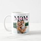 I Love You Momハートタイポグラフィ写真 コーヒーマグカップ (左)