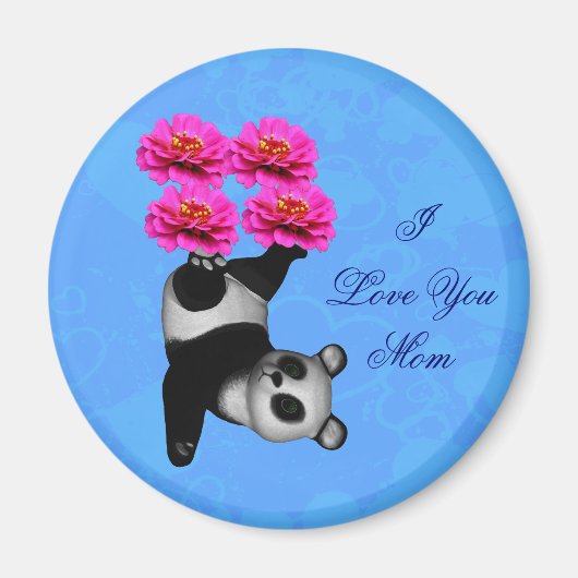 I Love You Mom ジャグリングパンダ マグネット (正面)