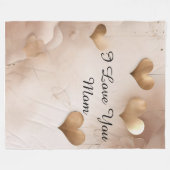 I Love You Mom フリースブランケット (正面(横))