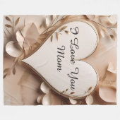 I Love You Mom フリースブランケット (正面(横))