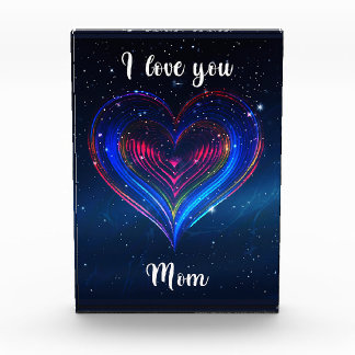 I love you Mom / Bloque de Acrílico Corazón フォトブロック