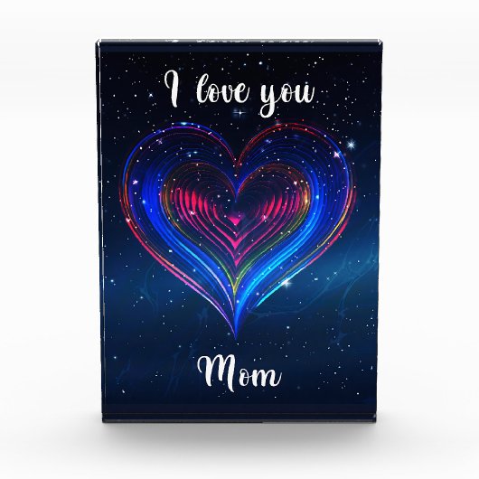 I love you Mom / Bloque de Acrílico Corazón フォトブロック (正面)