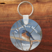 I Love You Mom Bluebird Personalized キーホルダー (裏面)