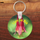 I Love You Mom Columbine Flower  キーホルダー (正面)