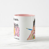 I Love You Mom Customizable カラフル Pink Photo マグカップ (中央)
