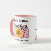 I Love You Mom Customizable カラフル Pink Photo マグカップ (正面左)