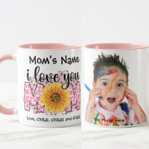I Love You Mom Customizable カラフル Pink Photo