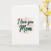 I Love You Mom Green Floral Card カード (黄色い花)