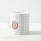 I Love You Mom Happy Mother's Dayベビー写真 コーヒーマグカップ (正面左)