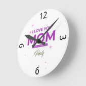 I Love You Mom - Happy Mother's Day T-Shirt  ラウンド壁時計 (傾斜)