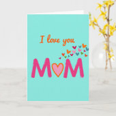 I Love You Mom Heart Burst Card カード (黄色い花)